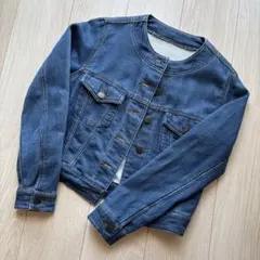 PICCIN ノーカラーソフトデニムジャケット