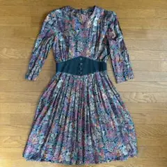 ヴィンテージ S.L. FASHIONS 花柄 ワンピース レーヨン100%