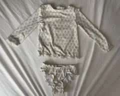 花柄長袖水着セット（ホワイト系）