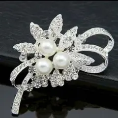 パールブローチ シルバー 上品 フォーマル 入学式 卒業式 結婚式 セレモニー