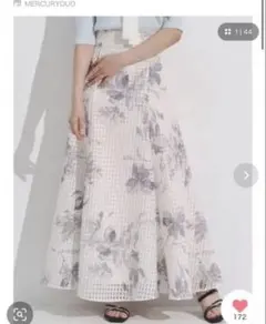マーキュリーデュオ　アートフラワーバックレースアップフレアスカートのサムネイル