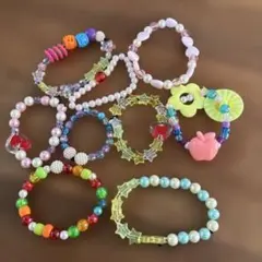 カラフルな子供向けブレスレット9個セット