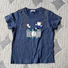 familiar カメラプリント Tシャツ ネイビー 110サイズ