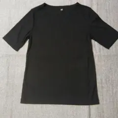 UNIQLO ブラック リブ編み Tシャツ M　美品