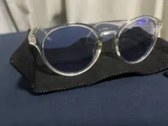 【即購入⭕️】早いもの勝ち！クリアフレーム ブルーレンズ ラウンドサングラス