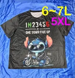※バイクスティッチプリント 半袖Tシャツ メンズ大きいサイズ5XL(6~7L)