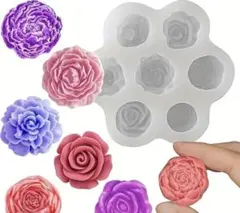 バラ型シリコンモールド 粘土型　レジン　キャンドル