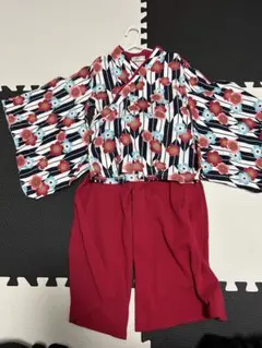 110センチ　花柄袴風ロンパース PUFF 2 KIDS