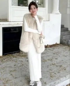 バースデーバッシュエコファー　ジレ　VEGAN FUR GILET