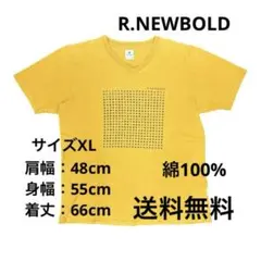 【美品・ポールスミス】R.NEWBOLD Vネック Tシャツ メンズ　XL 黄