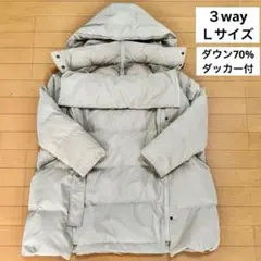 Ｌ　おんぶ・抱っこ対応　ダッカー付き　フード取外し可能　ママコート　ダウン