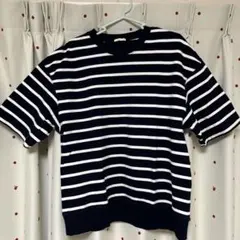 GU ボーダー柄 半袖　Tシャツ M ネイビー/ホワイト　メンズ