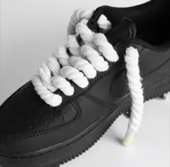 ロープシューレースホワイト2本セット男女兼用靴ひもくつひも