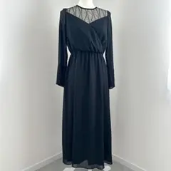Kaene カシュクールシフォンワンピース　ドレス　38 ／Black
