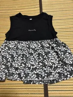 花柄切り替え ノースリーブTシャツ 110cmのサムネイル