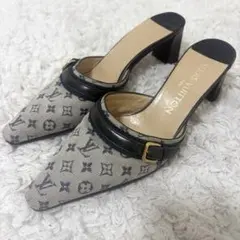 美品 ルイヴィトン モノグラム イディール サンダル ミュール パンプス