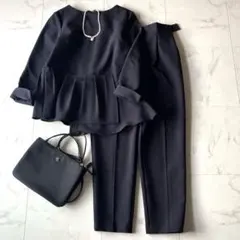 【美品】プラステ セットアップ ノーカラー とろみ素材 洗濯可 上下セット 美品】プラステ セットアップ ノーカラー とろみ素材 洗濯可