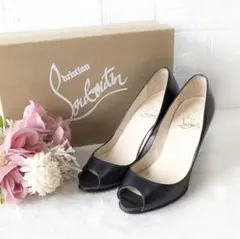 ✨人気✨クリスチャンルブタン オープントゥ パンプス ブラック