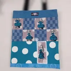 ハンドメイド ペタンコトートバッグ 大人のアリス　パッチワーク風