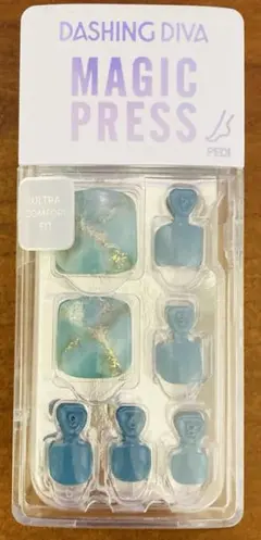 Dashing Diva Magic Press ネイルチップ 足用　ターコイズ