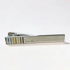 ポールスミス ネクタイピン ダイバー マルチストライプ ロゴ シルバー