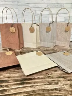 折り紙　ミニ紙袋☆ウッドデザイン☆ 12枚セット