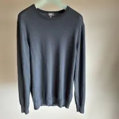ユニクロ エクストラファインメリノウール クルーネックセーター グレー Lサイズ