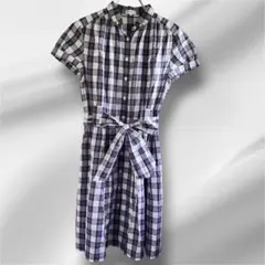 極美品 ✨マッキントッシュフィロソフィー チェック柄 シャツワンピース リボンのサムネイル