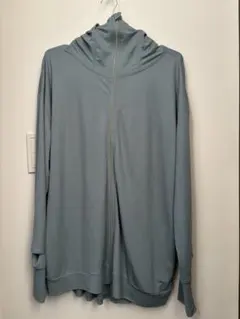 長袖冷感フード付きパーカーアームカバー目以外が隠せるUVカットポニーテールホール