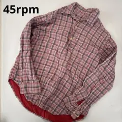 【秋物】45rpmチェック柄長袖シャツ プルオーバー