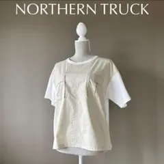 【ノーザントラック】L　ベージュ白　半袖カットソー　シャツ　トップス　カジュアル