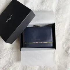Paul Smith 二つ折り財布 がま口 小花デザインネイビーのサムネイル