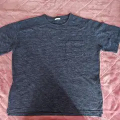 ダークブルー Tシャツ 左胸ポケット付き