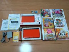 3DS LL　箱付き　オレンジ☓ブラック＋3DSソフト5本、DSソフト3本付き