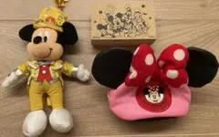 【最終お値下げ】30周年ミッキーぬいぐるみ & ミニーマウスポーチ & スタンプ