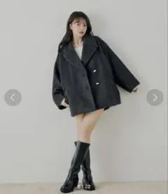 Chico 金釦シャギールーズコート