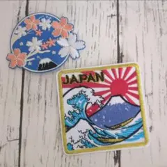 2枚set★ 富士山 日本 桜 JAPAN 日の丸 アイロンワッペン