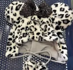 ディズニー ミニー ファンキャップ ヒョウ柄 レオパード柄 白