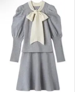 【3月中限定出品】LILYBROWN ボウタイニットセットアップ