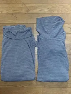 ユニクロHEATTECH【グレー】２枚ボーダ