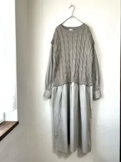アーバンリサーチドアーズ ワンピース ケーブル編み ドッキング グレー M