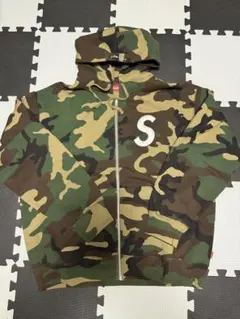Supreme Sロゴ ジップアップパーカー カモフラ