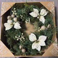 コストコ　クリスマスリース ポインセチア ホワイトのサムネイル