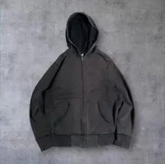 OLD UNIQO　00s ブラック ボロフェード ジップアップパーカー