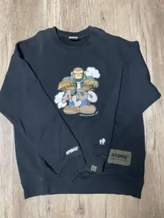 AAPE グラフィックスウェットシャツ 黒