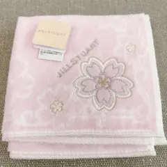 【新品未使用】JILLSTUART♡タオルハンカチ♡桜柄♡桜刺繍♡ピンク♡
