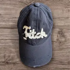 Abercrombie & Fitch ダメージ加工キャップ ネイビー