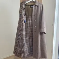 【新品】レア　シェットランドツイード　茶色×水色　一枚袖　英国製　バーバリーのサムネイル