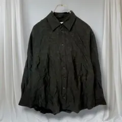 ZARA シワ加工シャツブラウス 黒 長袖 S オーバーサイズ モード 春秋