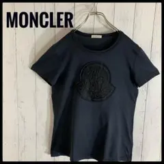 MONCLER ネイビー Tシャツ　フェルトロゴ